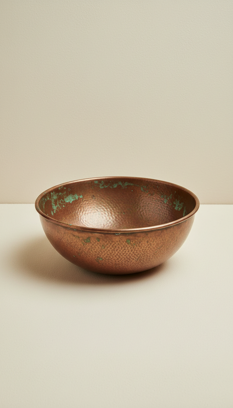 Weathered Copper Bathroom Vessel Sink