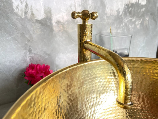 Ornate Brass Bathroom Faucet