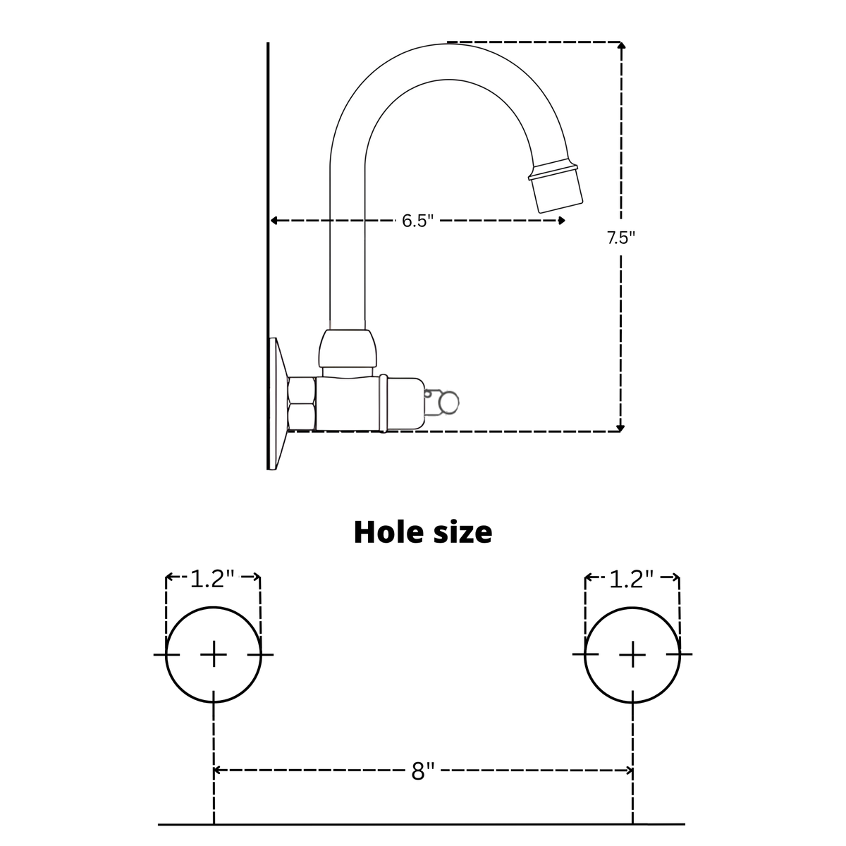 Unlacquered Brass Wall-Mount Bathroom Faucet
