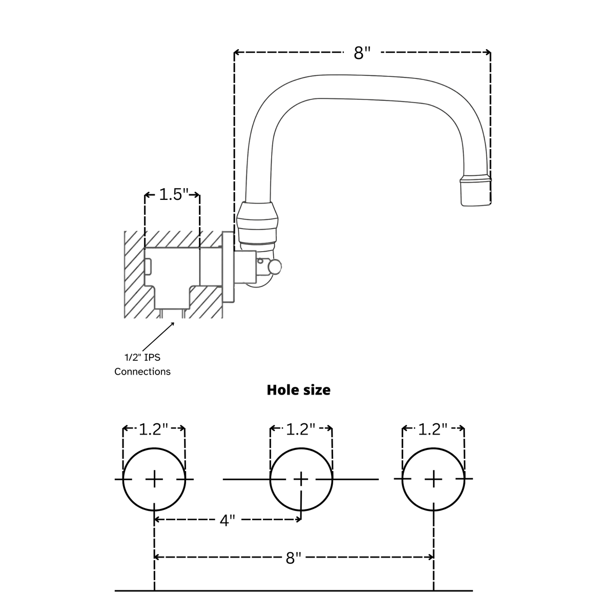 Unlacquered Brass and Resin Wall-Mount Bathroom Faucet with Cross Handles