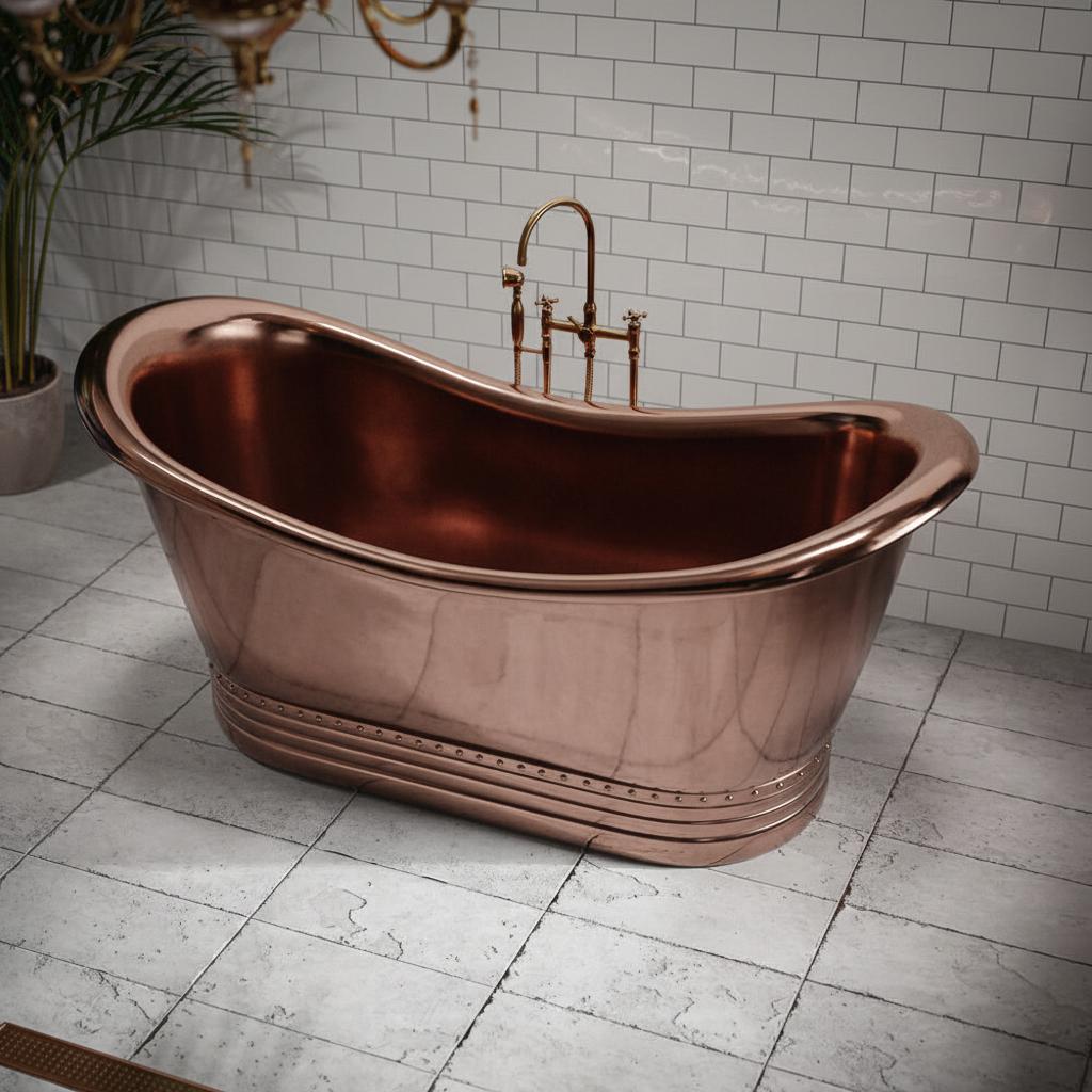 Handcrafted Copper Bathtub – Spa Elegance