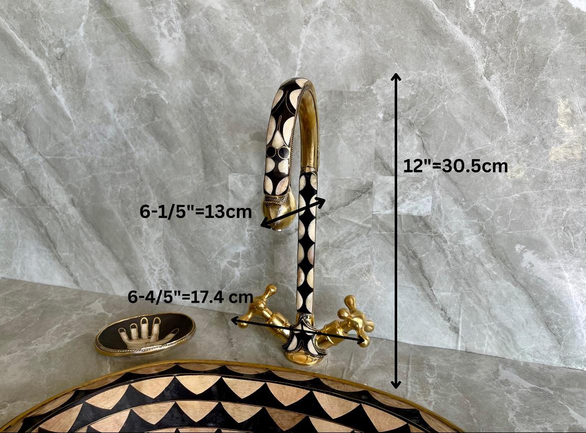 Artisan Brass Bathroom Faucet – Double Handle - Brasska