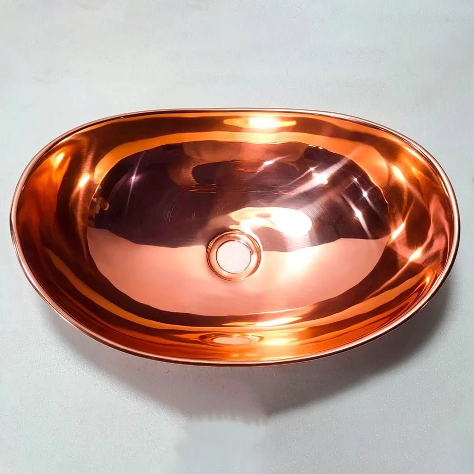 Copper Handfracted Vessel Bathroom Sink - Brasska