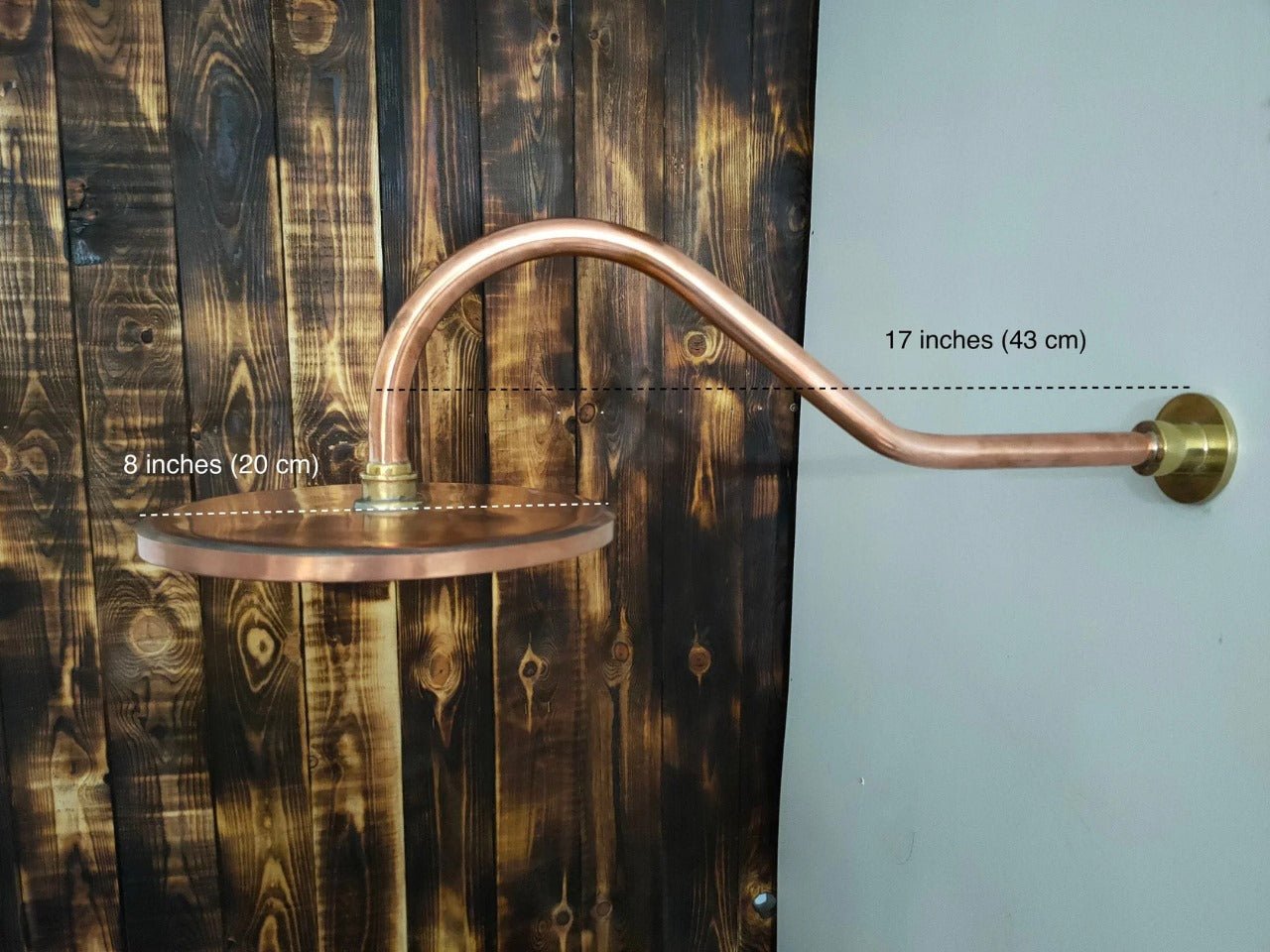 Copper Shower head ,Copper Rainfall Shower Head with Extension Arm - Brasska