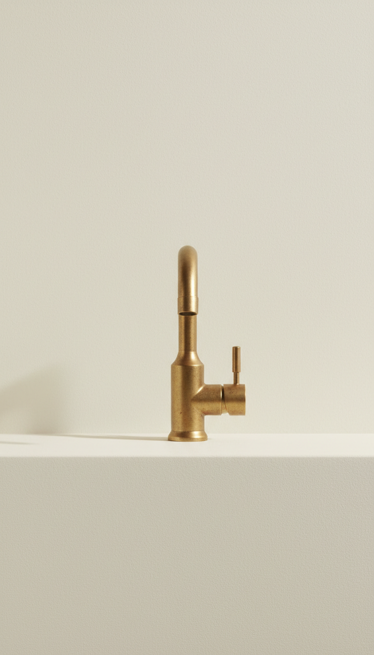 Hand-Finished Brass Kitchen Faucet