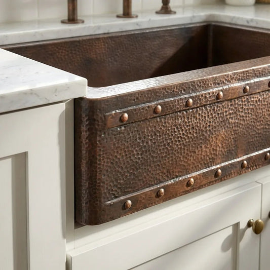 Dual Mount Copper Kitchen Farmhouse Apron Sink-Zinnia - Brasska