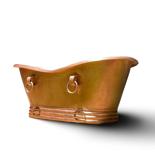 Hammered Copper Bathtub - Solid Hammered Copper Soaking Tub - Brasska