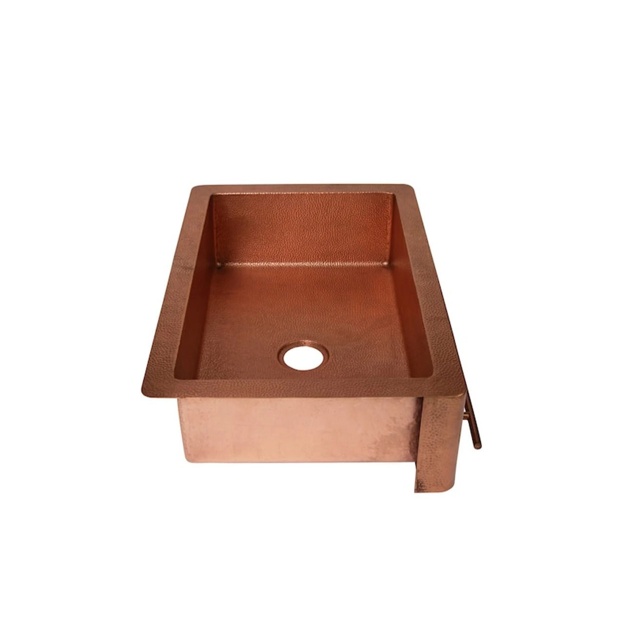 Hammered Copper Farmhouse Kitchen Sink – Single Bowl - Brasska