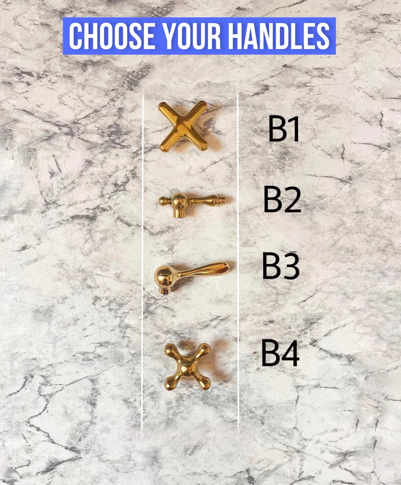Wall-Mounted Vintage Brass Lavatory Faucet – Dual Cross Handles