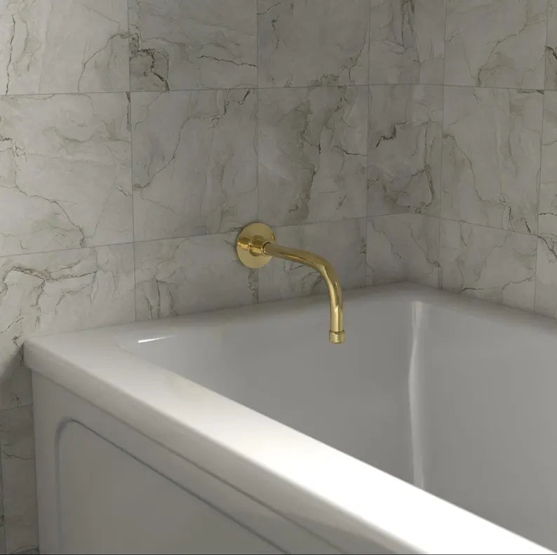 Solid Brass Wall-Mounted Bathtub Spout