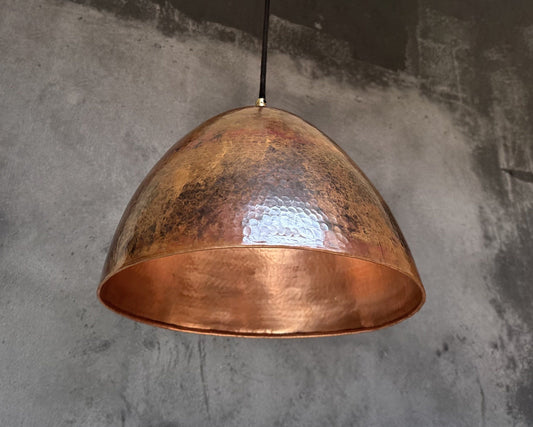 Hammered Copper Pendant Light Kitchen, Rustic Copper Pendant Light