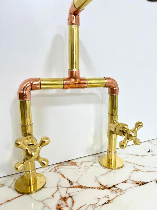 Luxury Handmade Kitchen Faucet | Solid Brass & Copper Mixer by BRASSKA - Brasska