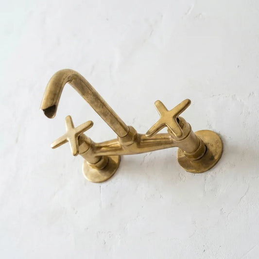 Unlacquered Brass Bathroom Tub Filler Faucet - Brasska