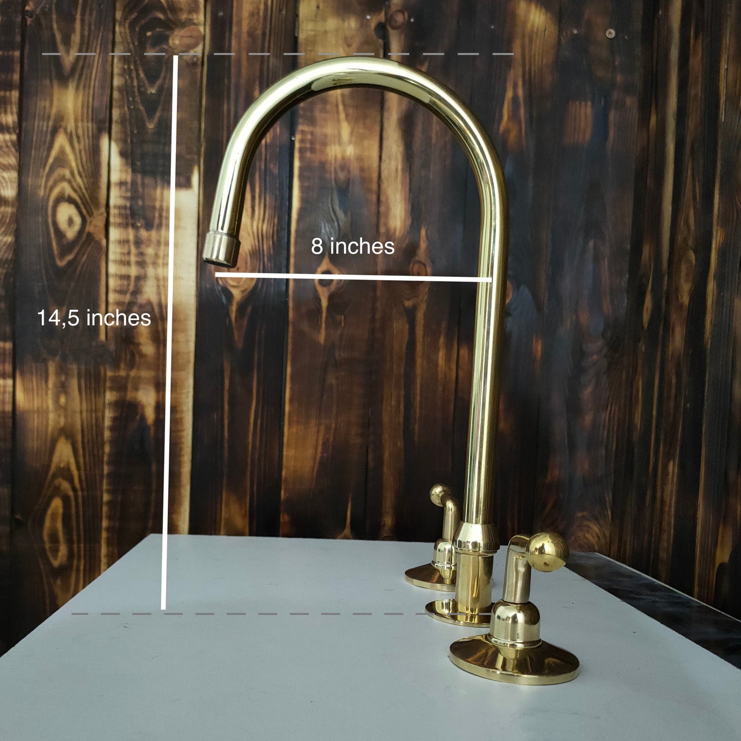 Unlacquered Brass Three Hole Vanity Faucet