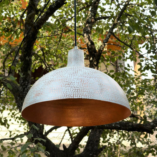 Copper Ceiling Light Shades - White Kitchen Island Lighting - Xira
