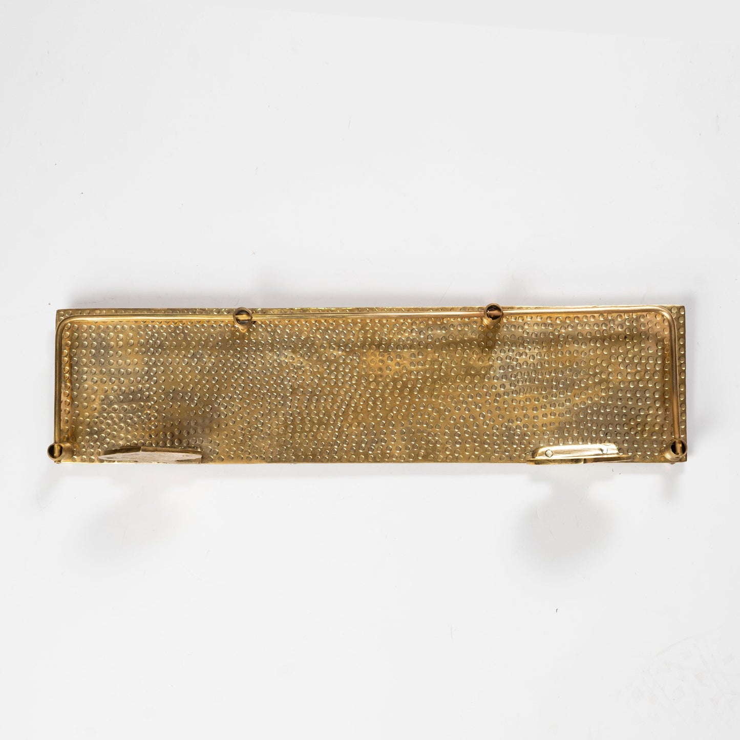 Hammered Brass Wall Shelf – Handmade Unlacquered Floating Bathroom Rack