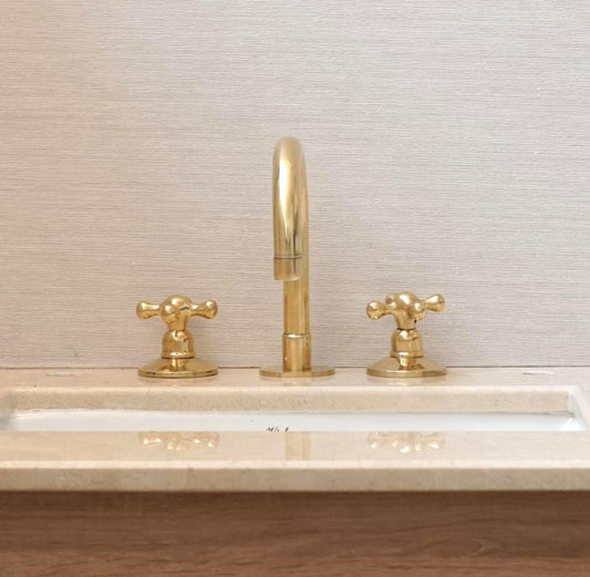 Brass 3-Piece Deck-Mount Faucet