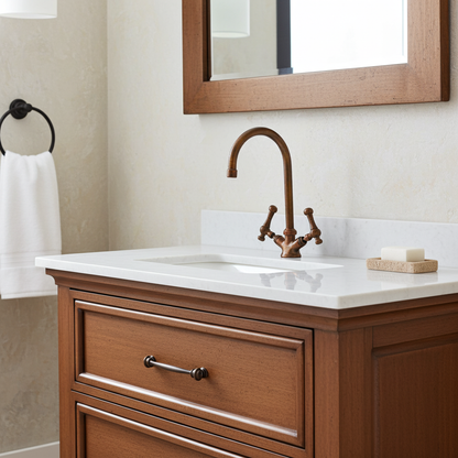Oil Rubbed Bronze Bathroom Faucet – Vintage Gooseneck Vanity Sink Tap