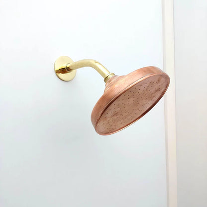 Brasska Unlacquered Brass Shower System – Wall Mounted with Tub Spout & Cross Handle