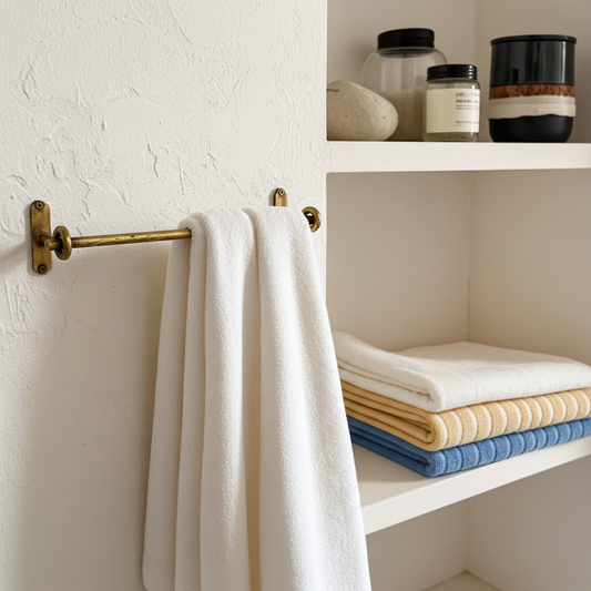 Antique Brass Towel Bar – Solid Brass Wall Mounted Bathroom Rail