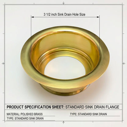 Unlacquered Brass Sink Disposal Flange & Basket Strainer