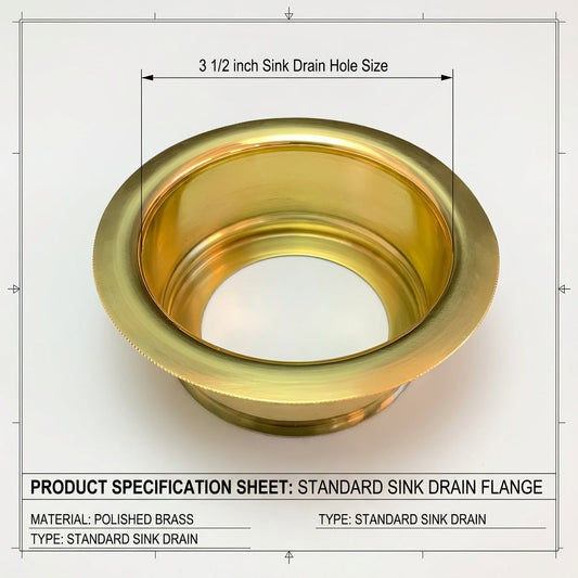 Unlacquered Brass Sink Disposal Flange & Basket Strainer