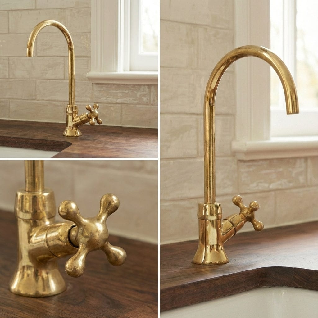 Unlacquered Brass Kitchen Water Dispenser – Solid Brass Drinking Tap