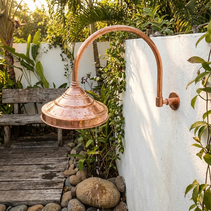 Round Shower Head In Pure Copper, Outdoor and Indoor showerhead