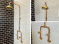Copper Outdoor Shower ,Exposed Wall Mounted Copper Shower System ,Industrial design Shower