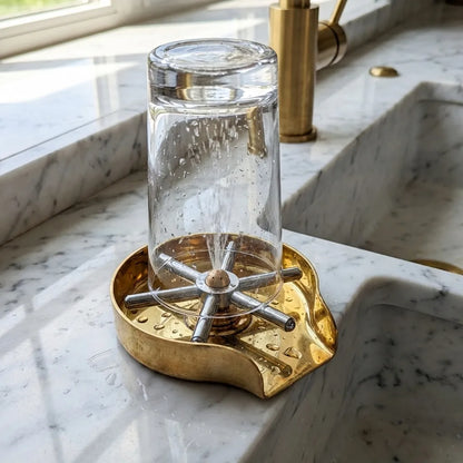 Unlacquered Brass Glass Rinser For Kitchen Sinks, Glass rinser for kitchen sink