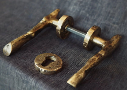 Vintage Brass Door Handle Tree Branch Style Handcrafted Solid Brass