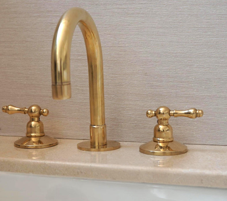 Brass 3-Piece Deck-Mount Faucet