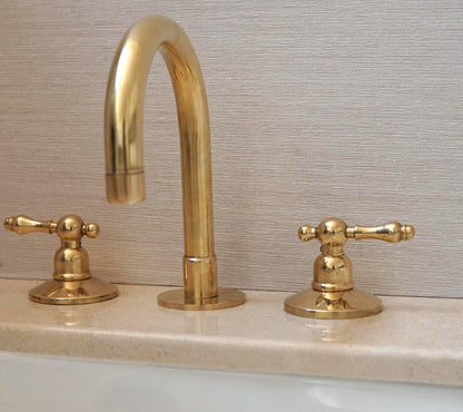 Brass 3-Piece Deck-Mount Faucet