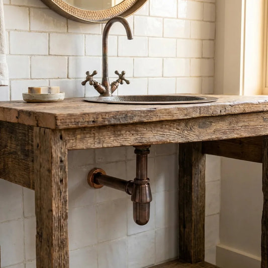 Hammered Copper Bar Sink , Round Bronze Patina Solid Copper Sink