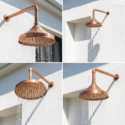 Unlacquered Copper Showerhead - Natural Copper Rain Shower Head