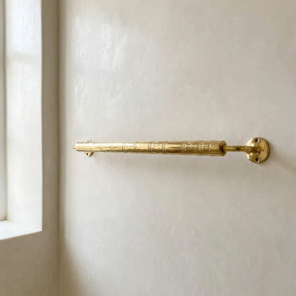 Engraved Solid Brass Towel Bar For Bathroom