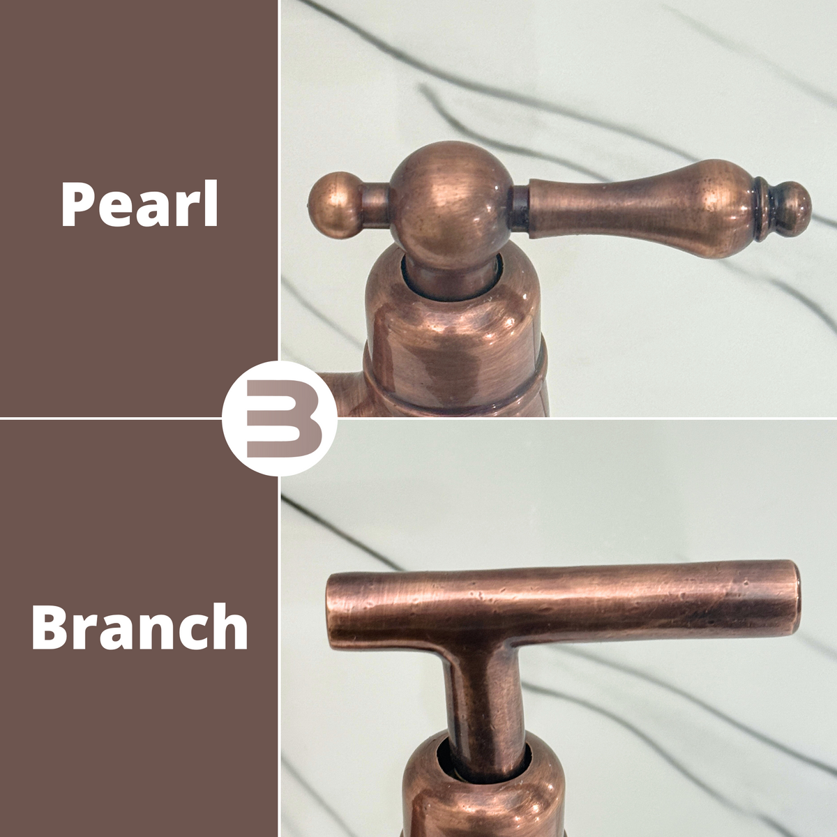 Antique Copper Bridge Faucet with Lever Handles - brasska