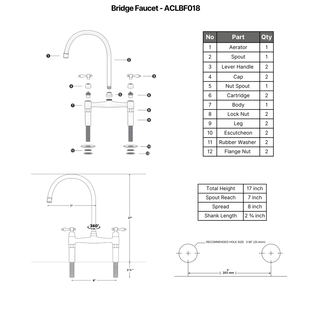 Antique Copper Bridge Faucet with Lever Handles - brasska