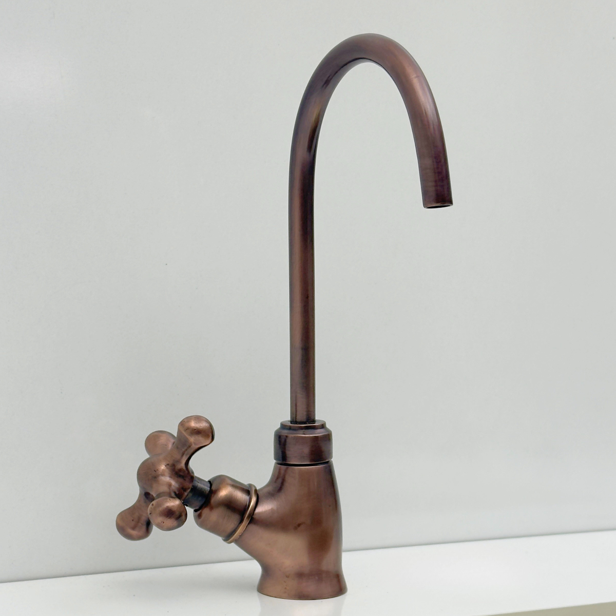 Antique Copper Cold-Water Faucet with Cross Handles