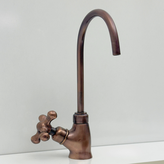 Antique Copper Cold-Water Faucet with Cross Handles
