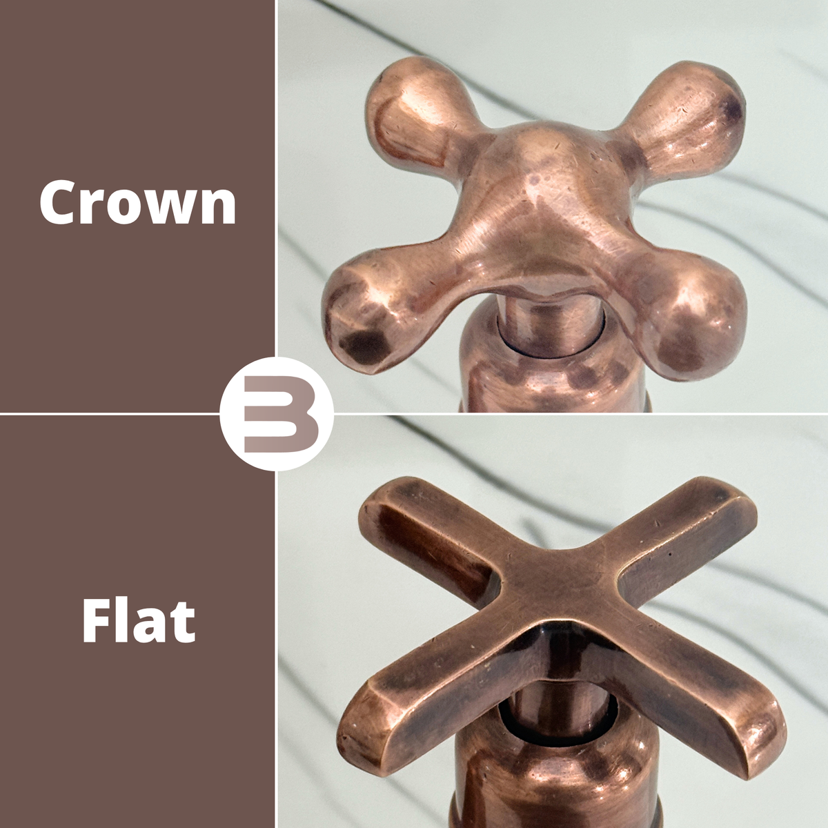 Antique Copper Cold-Water Faucet with Cross Handles