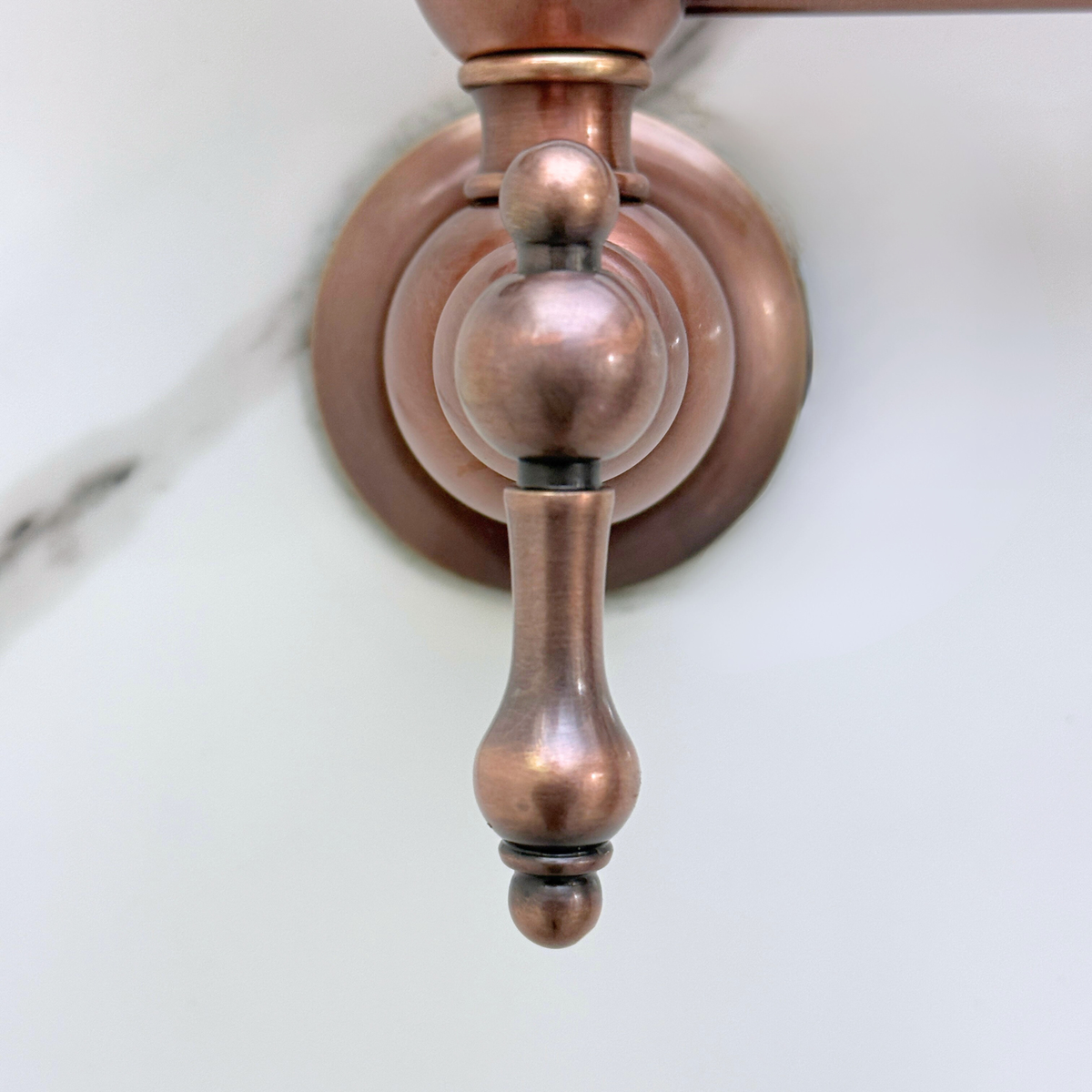 Antique Copper Wall-Mount Pot Filler with Lever Handles