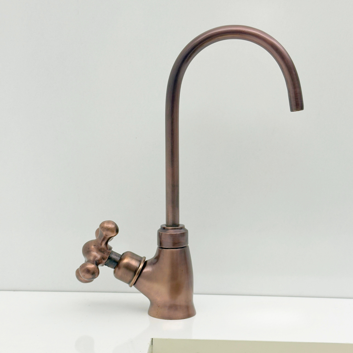 Antique Copper Cold-Water Faucet with Cross Handles
