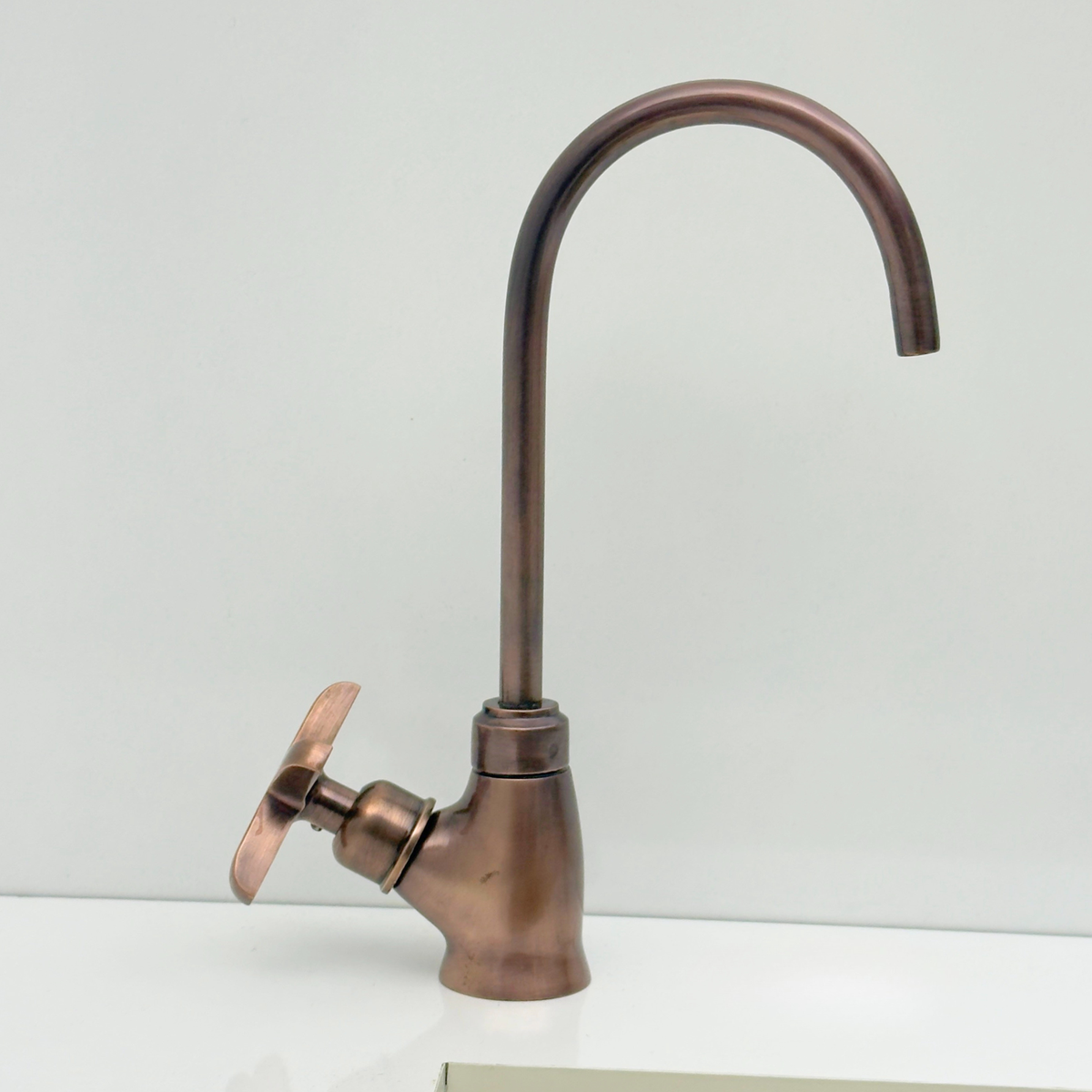 Antique Copper Cold-Water Faucet with Cross Handles