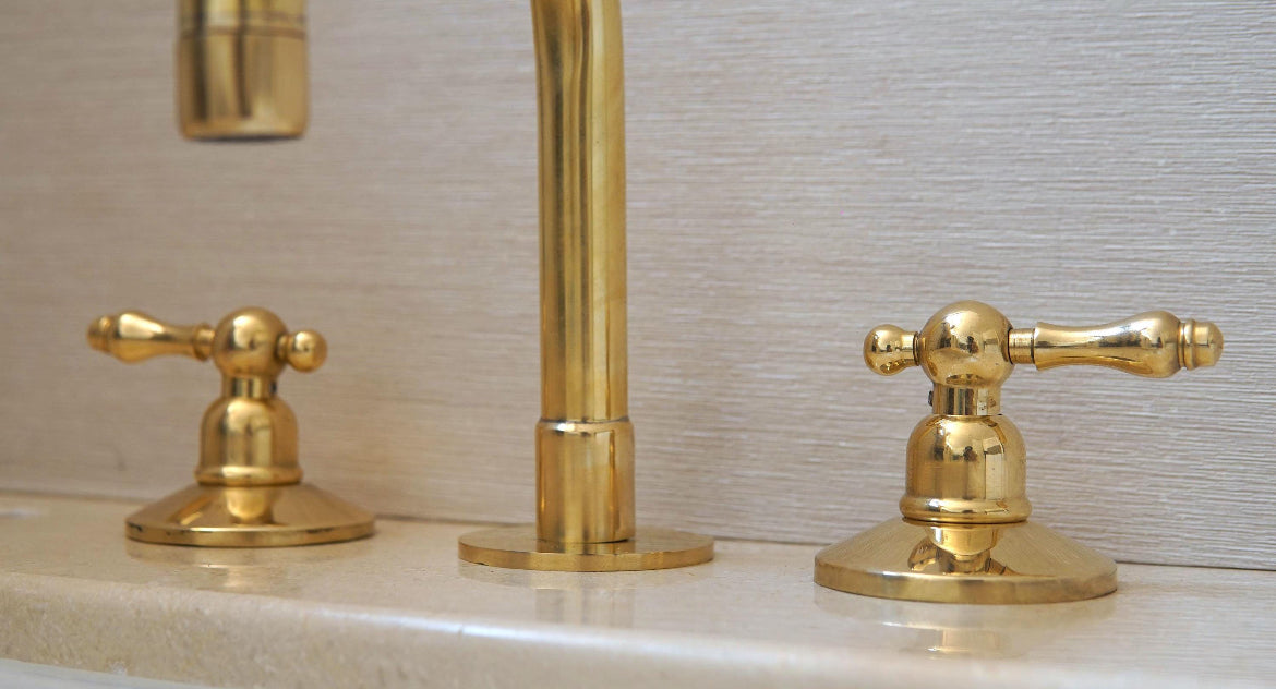 Brass 3-Piece Deck-Mount Faucet