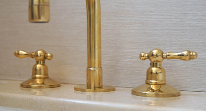 Brass 3-Piece Deck-Mount Faucet