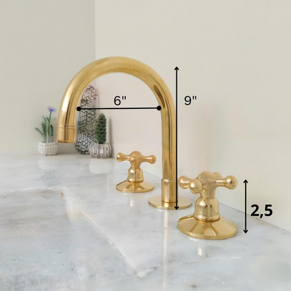 Brass 3-Piece Deck-Mount Faucet