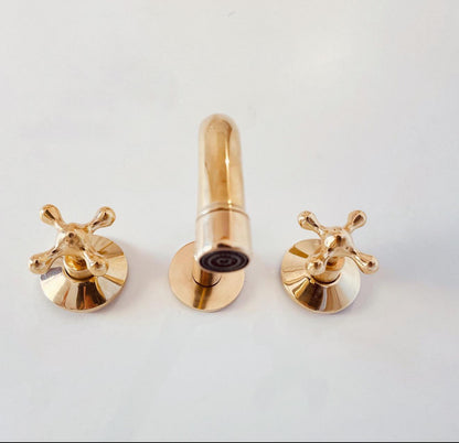 Solid Brass Wall-Mount Faucet – Luxury Bathroom Fixture