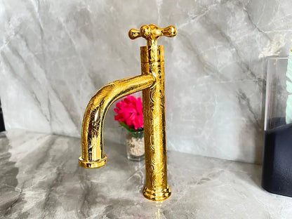 Ornate Brass Bathroom Faucet