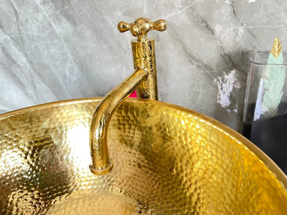 Ornate Brass Bathroom Faucet